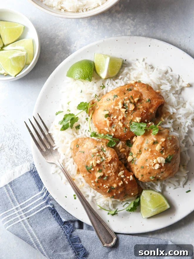 Quick and easy thai chicken made in the instant pot!