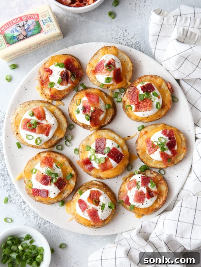 Delicious loaded baked potato bites ready to be served