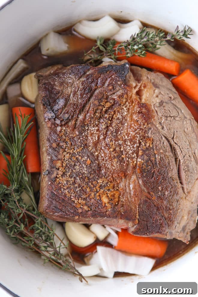 This pot roast is prepped and ready for the slow cooker in just 15 minutes