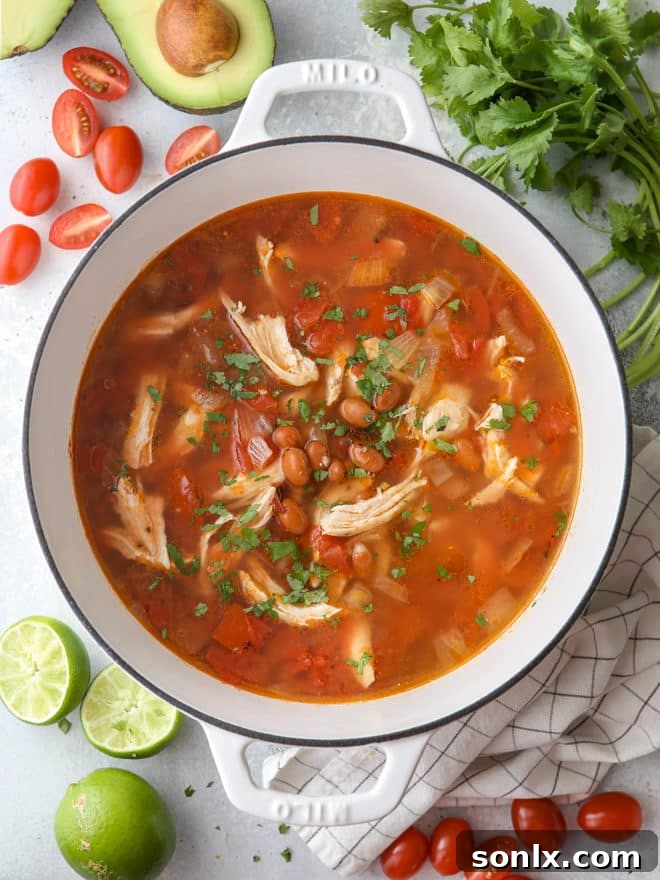 This chicken tortilla soup is easy to make and always a crowd pleaser!