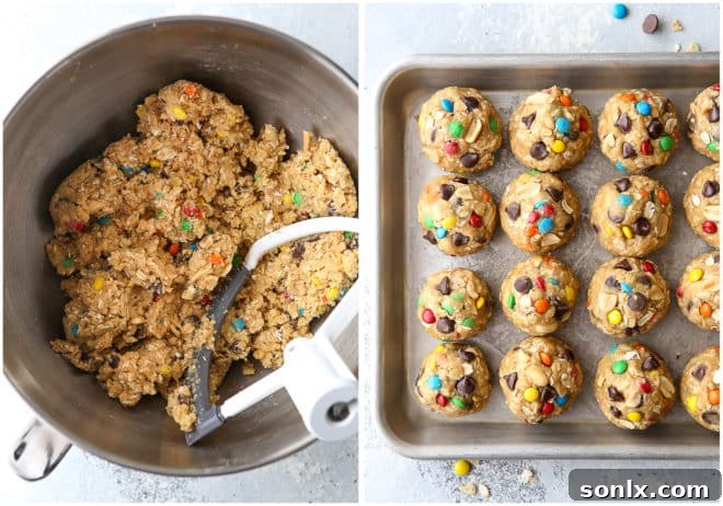 making monster cookies