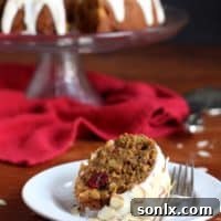Pumpkin Cranberry Bundt Cake with Cream Cheese Icing