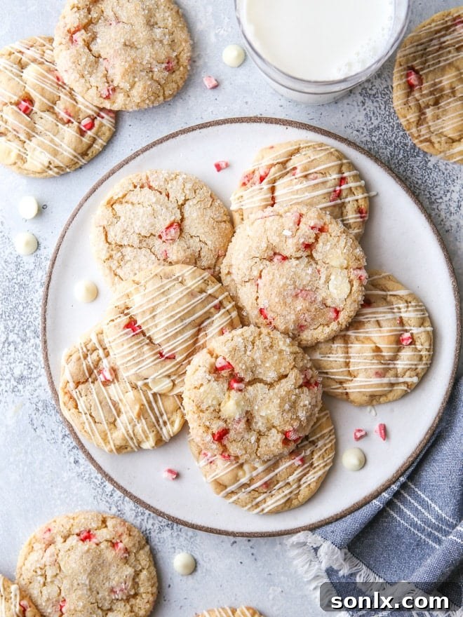 Super soft and chewy white chocolate peppermint cookies are the ultimate holiday treat for Christmas baking
