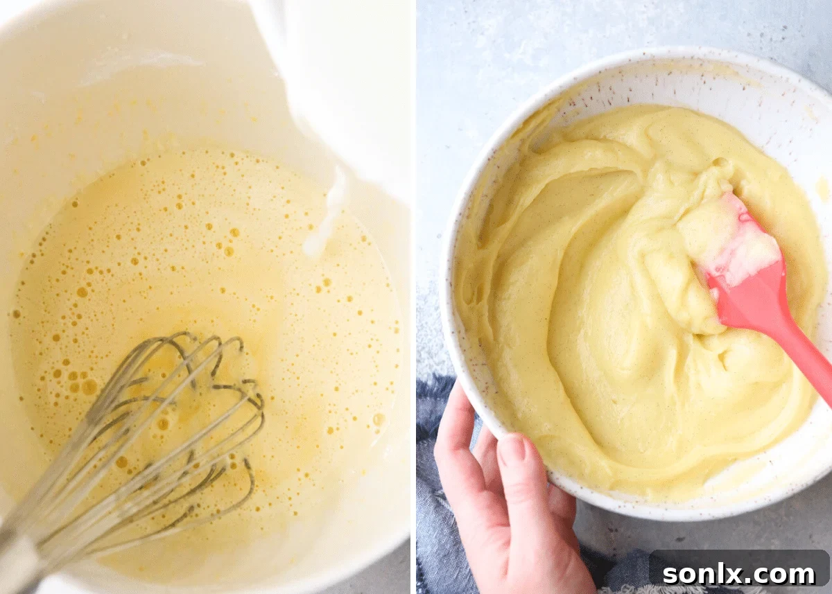 mixing creme brulee custard