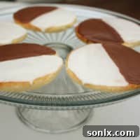 Black and White Cookies on a wire rack