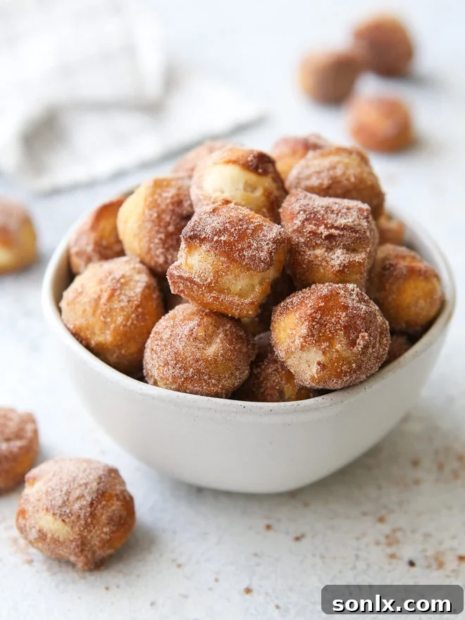 These cinnamon-sugar pretzel bites are soft, buttery and perfectly spiced. They're a delicious sweet treat!