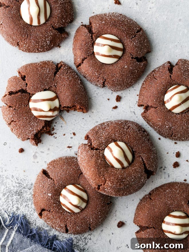 Fudgy Chocolate Hugs Cookies with white and milk chocolate centers