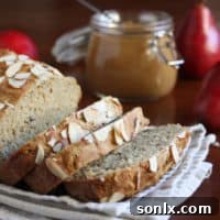 Almond Quick Bread with Caramel Pear Butter