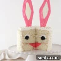 Bunny Surprise Cake with a pink bunny inside