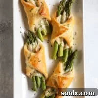 Asparagus pancetta puff pastry bundles make an easy but fancy appetizer!