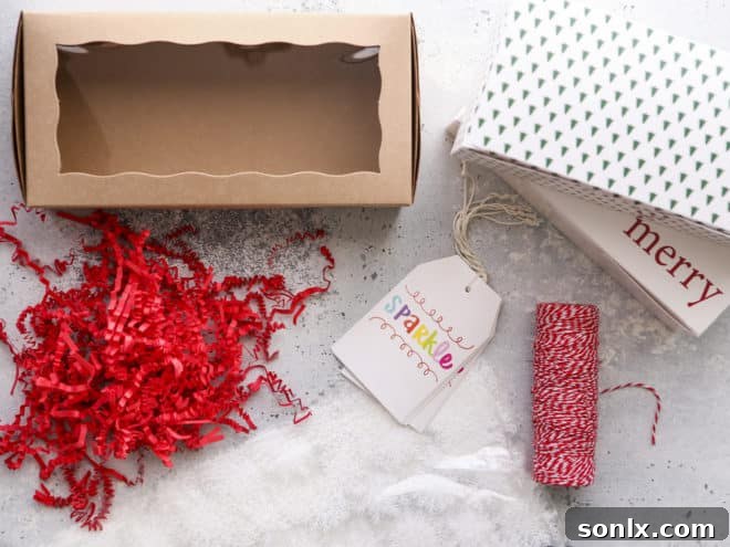 packaging supplies like boxes, bags, ribbon