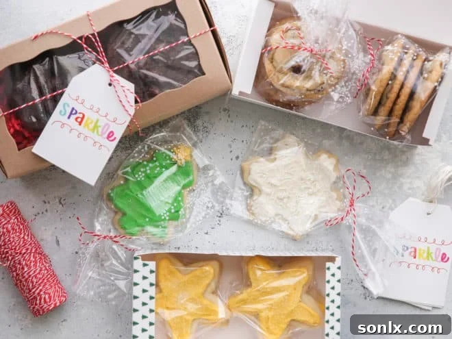 packaging up cookies to ship, cookies in boxes