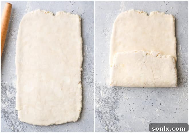 rolling dough for 4th turn