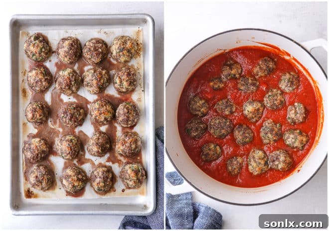 Homestyle Spaghetti and Meatballs 6 browning meatballs and cook in marinara sauce