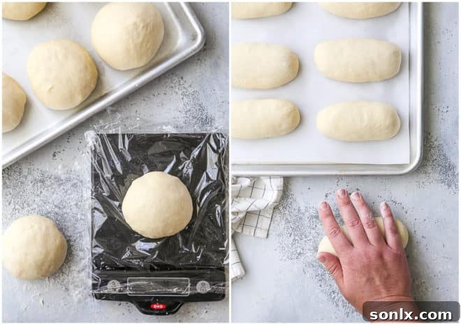 shaping hot dog buns