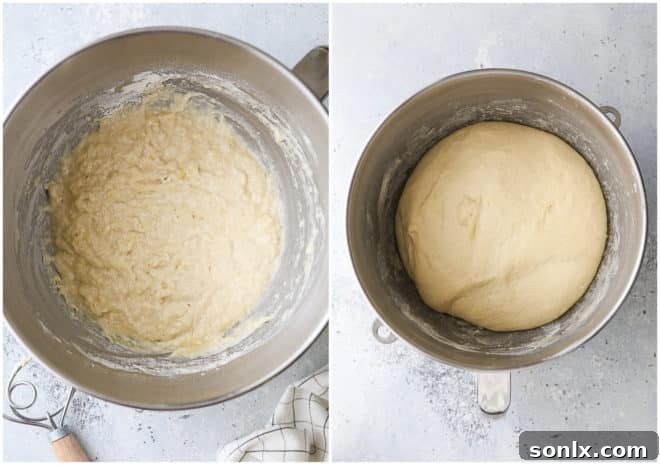 making sandwich buns dough