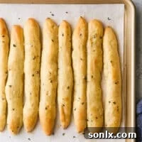baked no-knead breadsticks