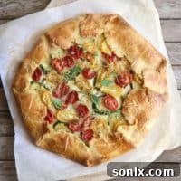 Rustic Tomato Zucchini Pie with Cornmeal Crust