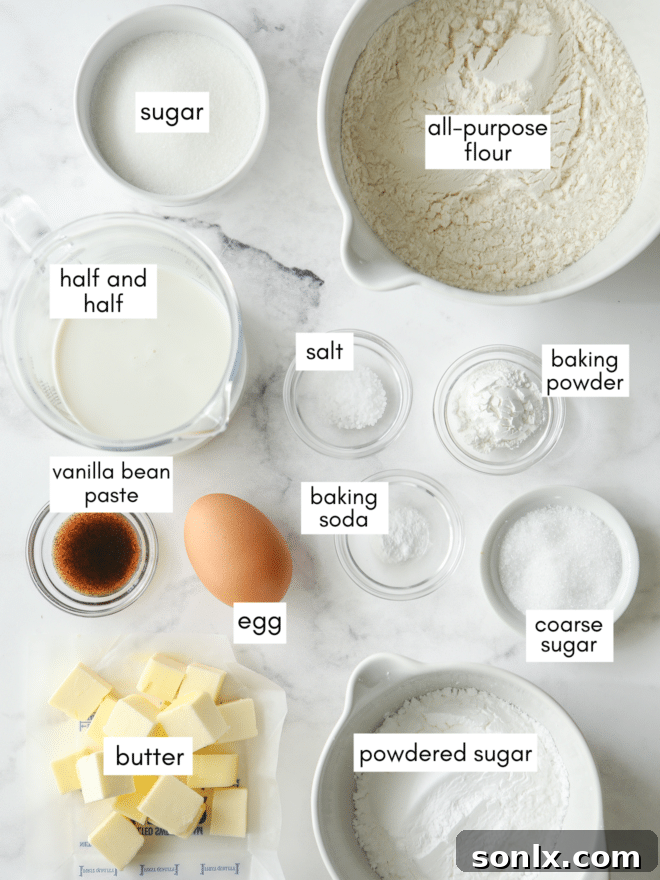 vanilla bean scones ingredients