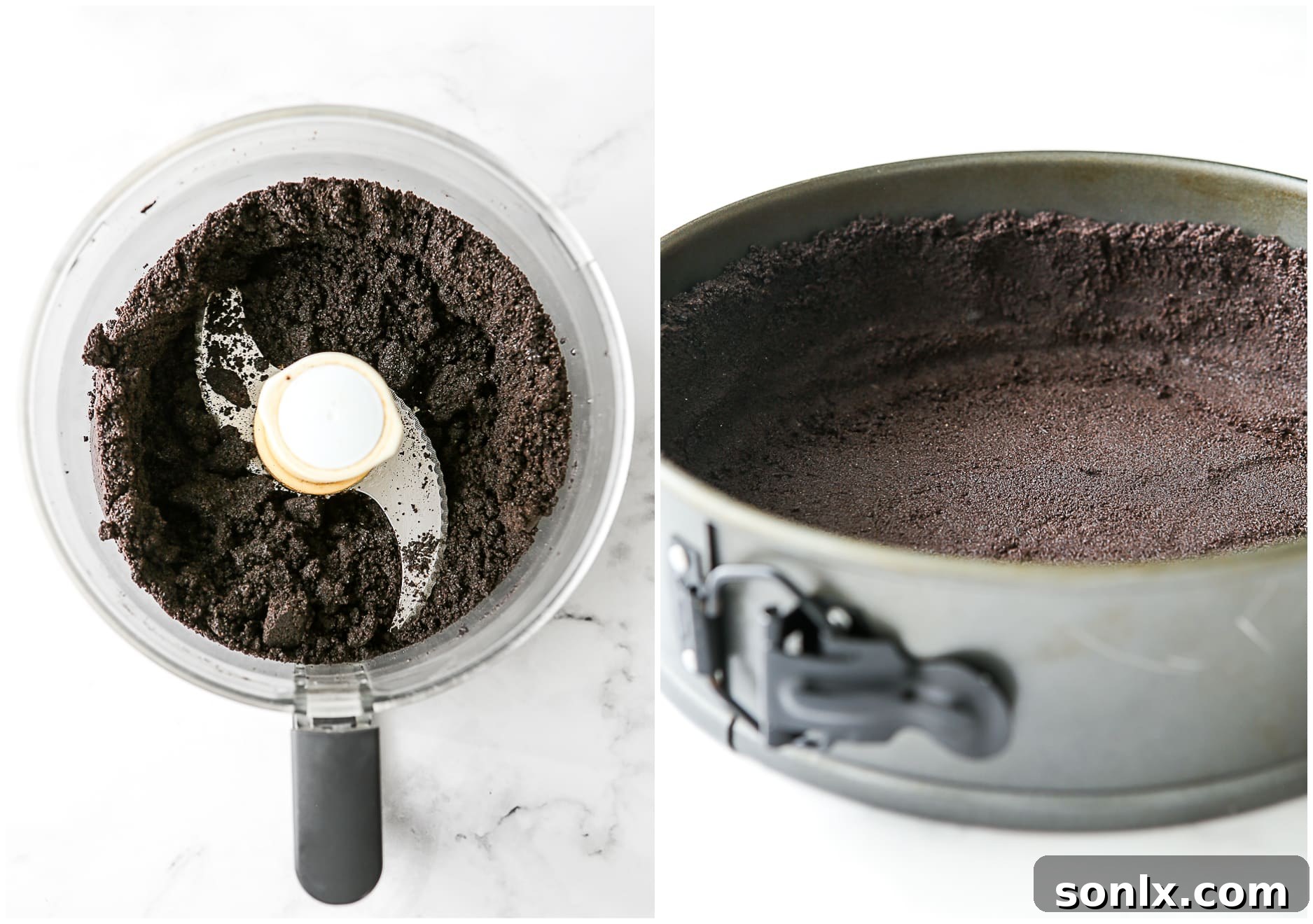 making oreo cookie crust in a springform pan