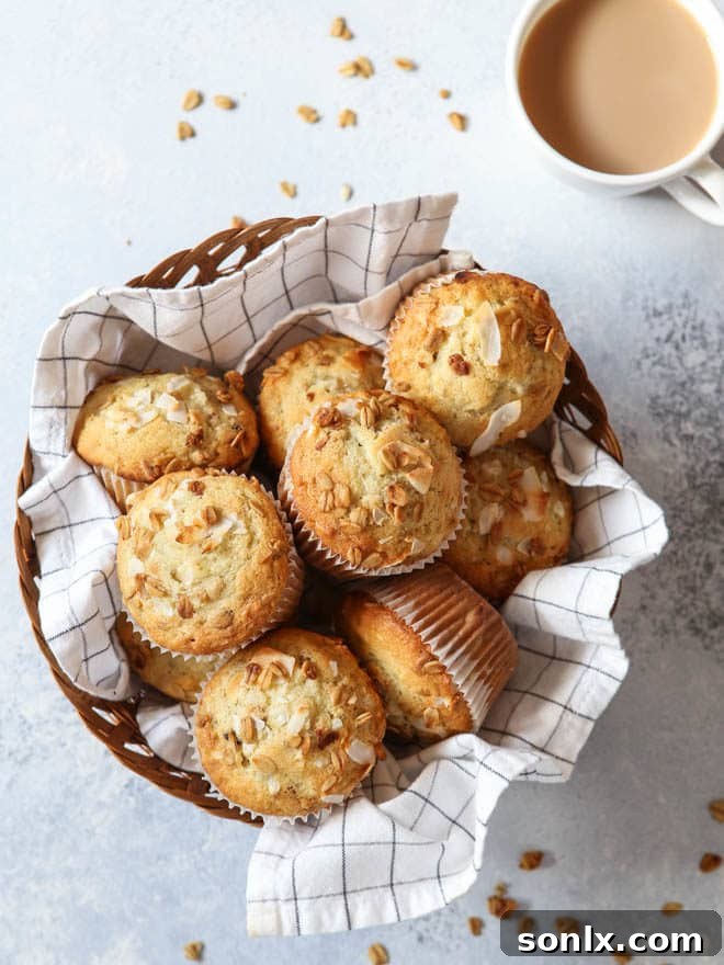 My family loves these loaded up Banana Crunch Muffins