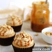 Peanut Butter Caramel Cupcakes