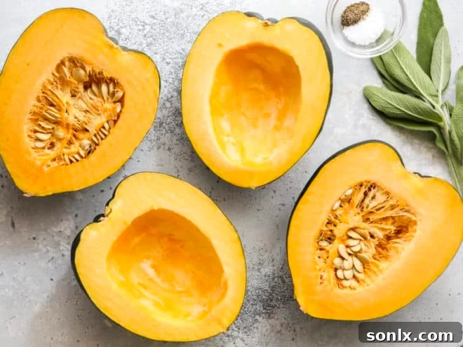 slicing acorn squash