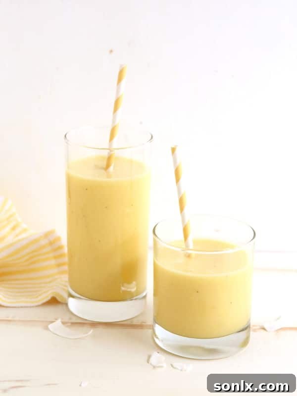 Mango Pina Colada Smoothie | completelydelicious.com