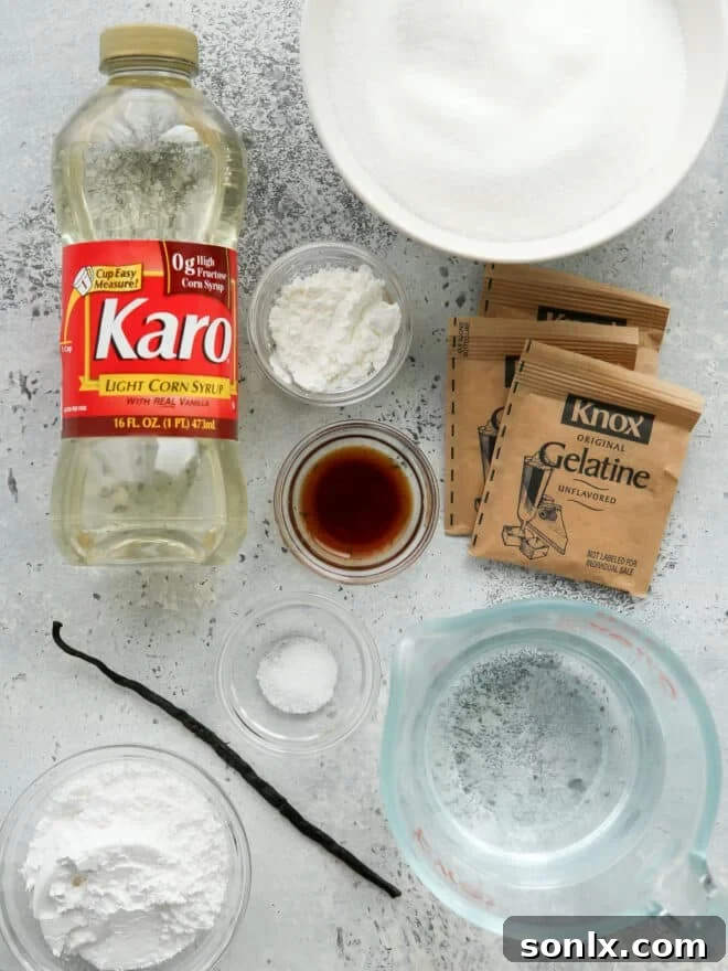 ingredients for homemade marshmallows