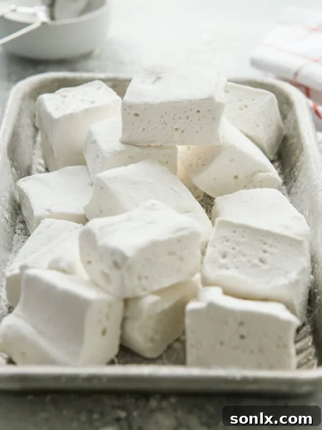sliced marshmallows on a pan