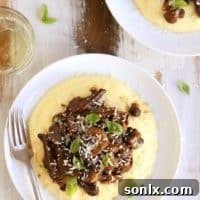 Mushroom Ragu with Cheesy Polenta | completelydelicious.com
