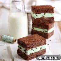 Mint Chocolate Chip Ice Cream Brownie Bars