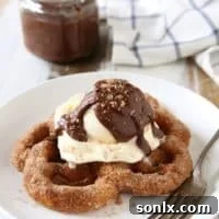Churro Funnel Cake Ice Cream Sundaes from completelydelicious.com