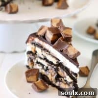 Reese's Chocolate Peanut Butter Icebox Cake | completelydelicious.com
