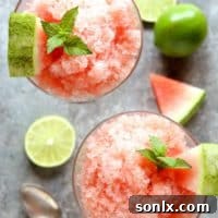 Delicious Watermelon Lime Granita