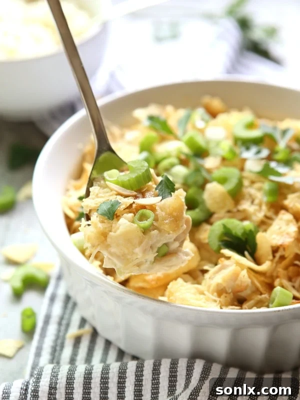 Delicious Baked Chicken Salad with Potato Chip Topping