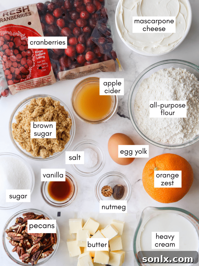 mascarpone cranberry tart ingredients