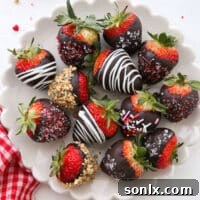 chocolate covered strawberries on a pretty plate