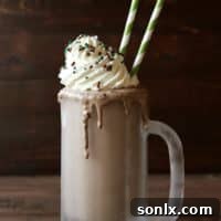 Boozy Creme de Menthe Milkshake | completelydelicious.com