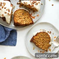 Carrot Bundt Cake with cream cheese frosting