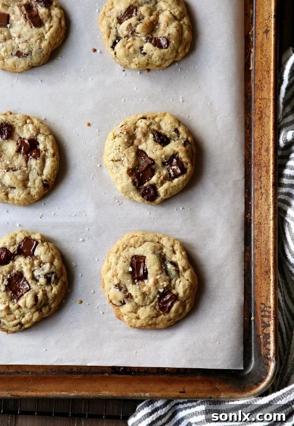 Plate of Chocolate Toffee Oatmeal Cookies with Dried Cherries, ready to be enjoyed as a comforting dessert.