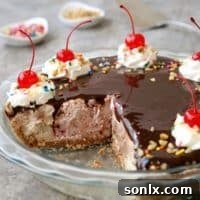 Banana Split Ice Cream Pie | completelydelicious.com