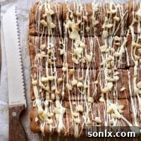 White Chocolate Macadamia Nut Snickerdoodle Bars | completelydelicious.com