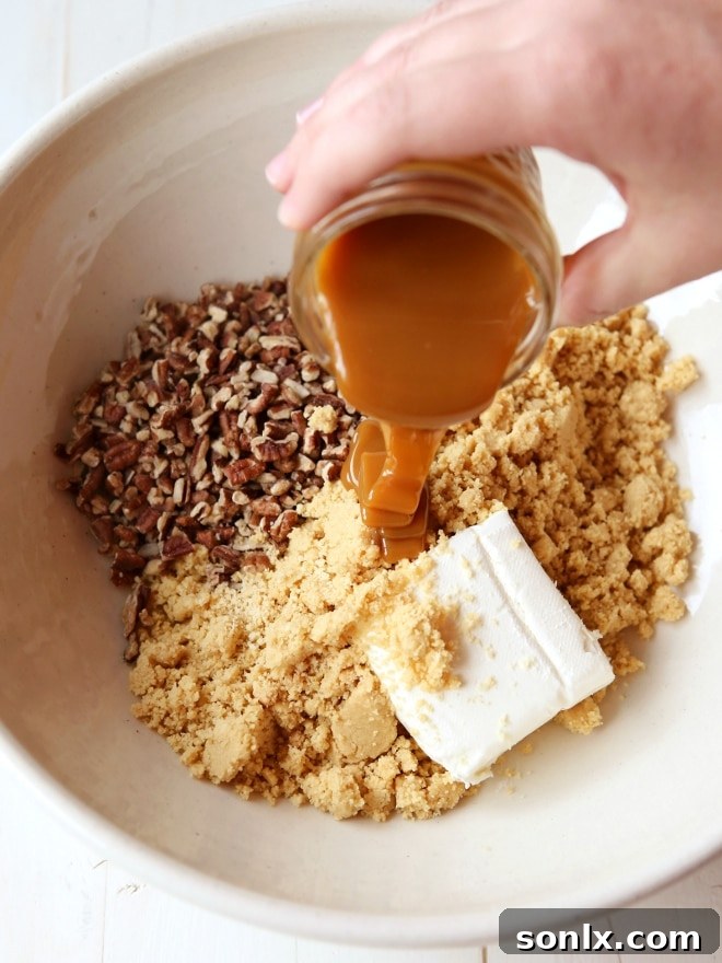 Turtle Cookie Truffles with pecans, caramel and chocolate | completelydelicious.com