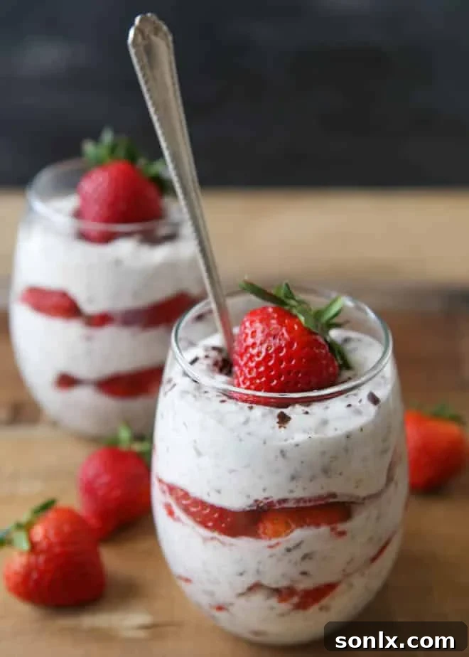 Delicious Strawberry Chocolate Fool in glasses