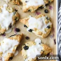 Soft and flavorful lemon blueberry scones