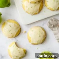 view of lime cornmeal cookies on the table